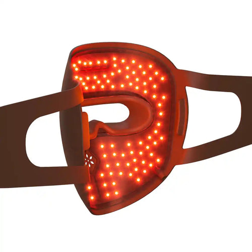 The Reset Mask with red LEDs illuminated